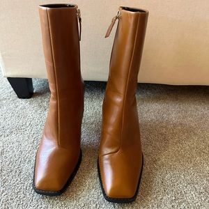 Zara Leather Boots 7.5M worn once
